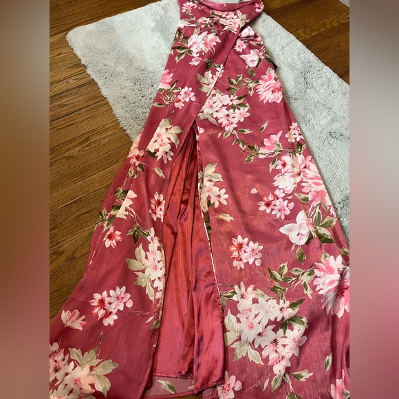 Lulu's Pink Floral Maxi Skirt - Picture 2 of 4